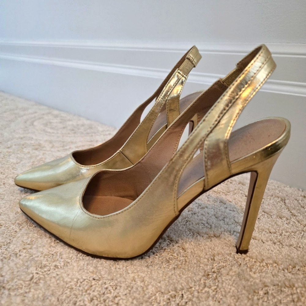 Women's High Heels, Gold, US 7